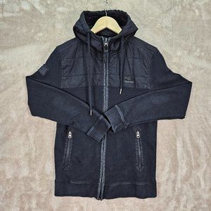 Triple Five Soul NYC 555 Full Zip Hoodie Pockets Men's Size S Long Sleeve Black